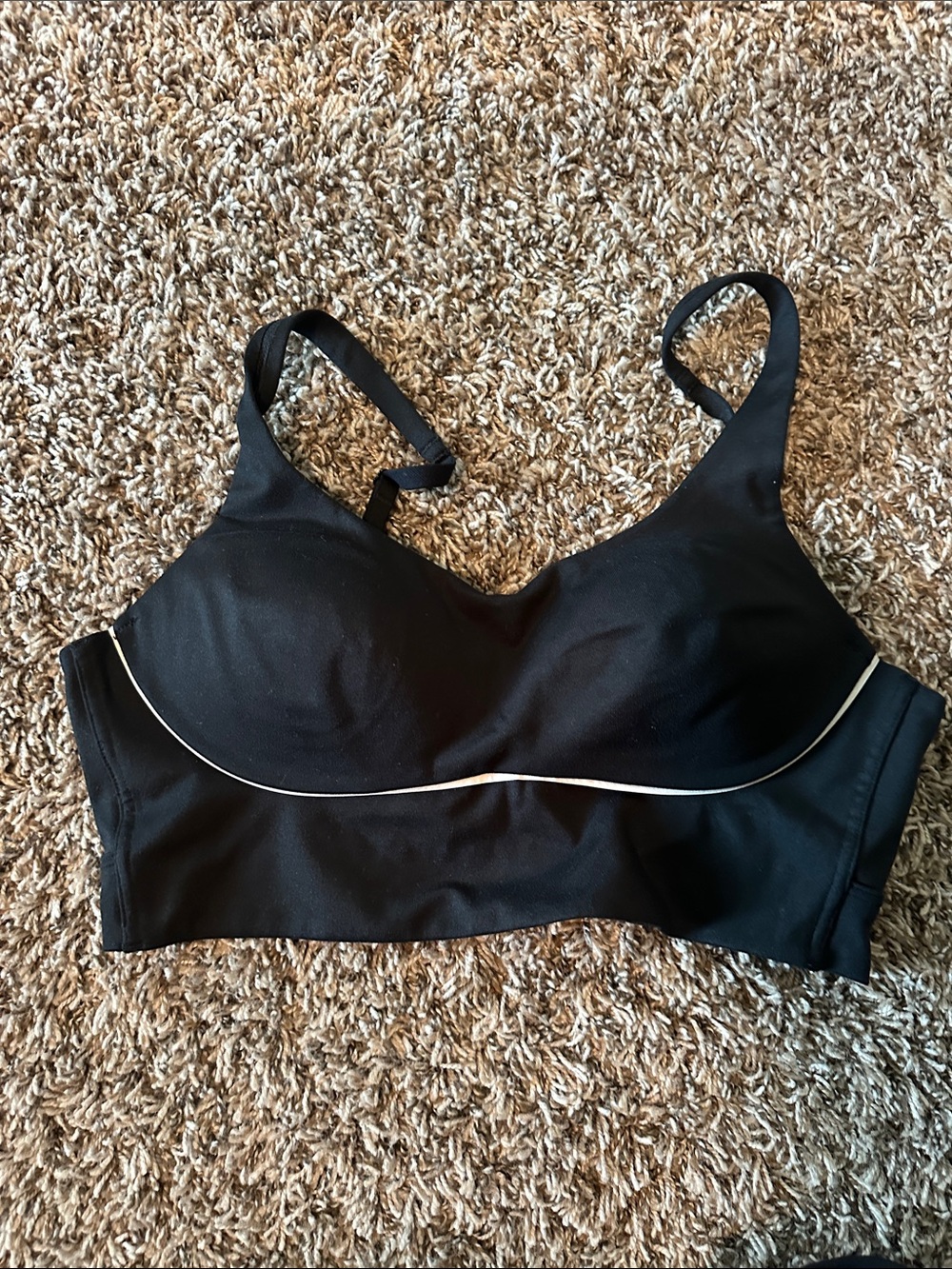 Victoria's Secret Black Wireless Bra with White Contrast Piping